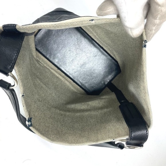 HERMES Black Coated Canvas Shoulder Bag - Picture 11 of 14